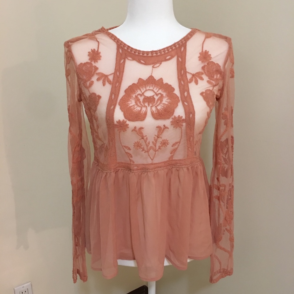 Sheer Lace embroidered top